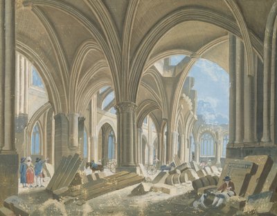 Abriss der Kirche Saint-Jean-en-Greve, ca. 1800 von Pierre Antoine Demachy